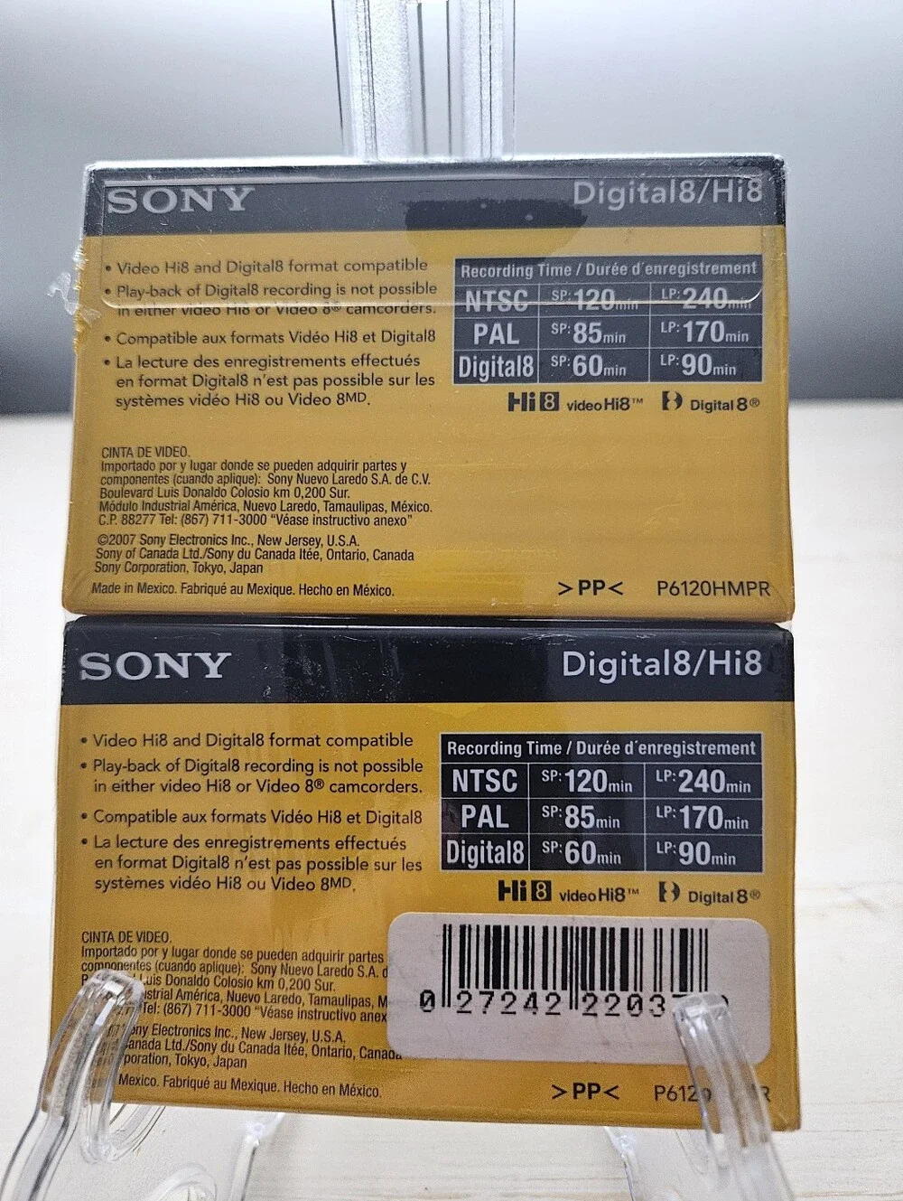 Sony Hi8 120 Min Digital8 60 Min HMP Metal Particle Video Tapes (2-Pack)